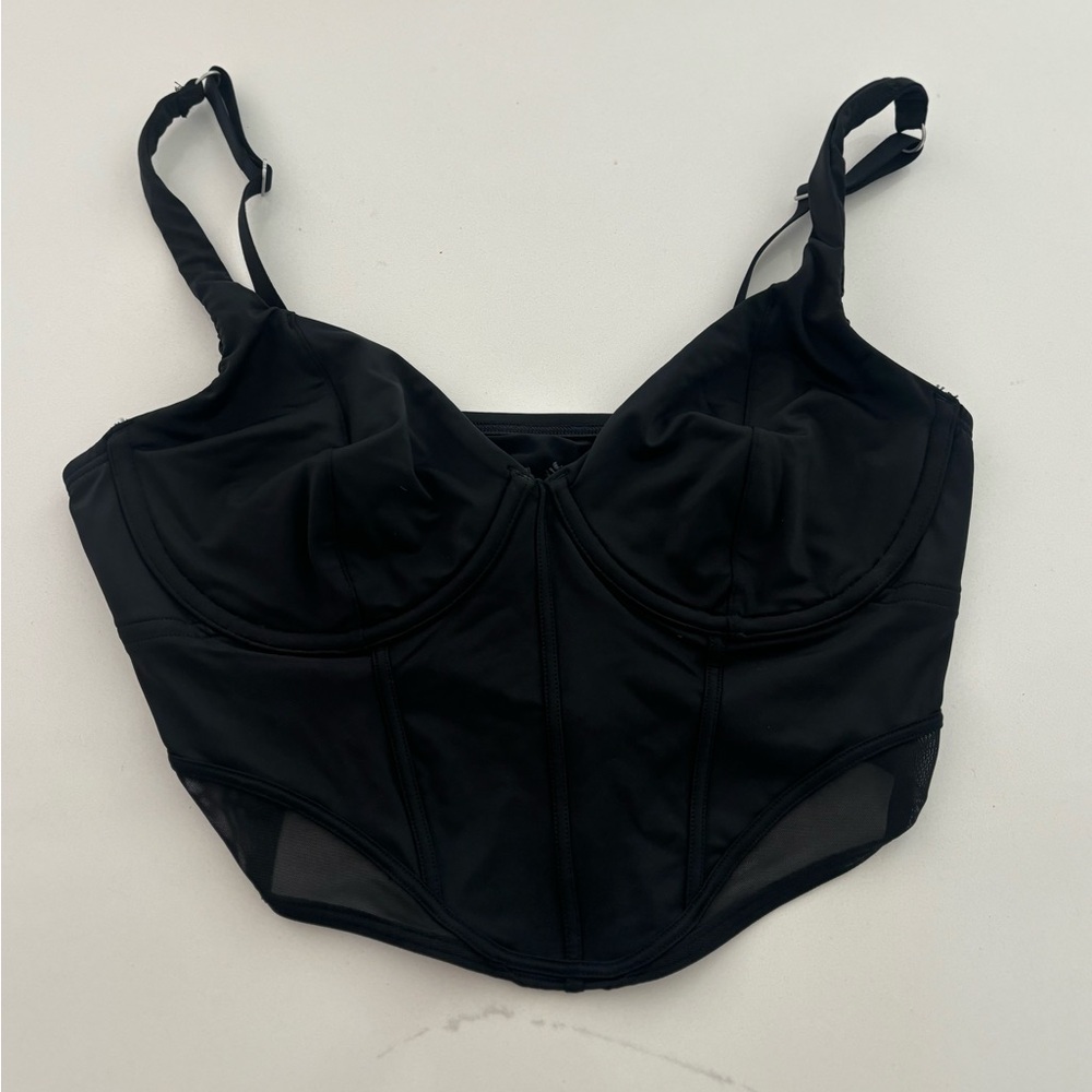Gilly Hicks black satin corset top